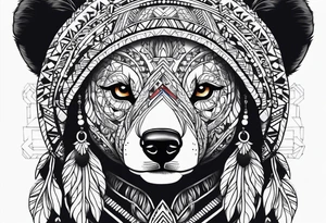 Girl indian bears hat tattoo idea