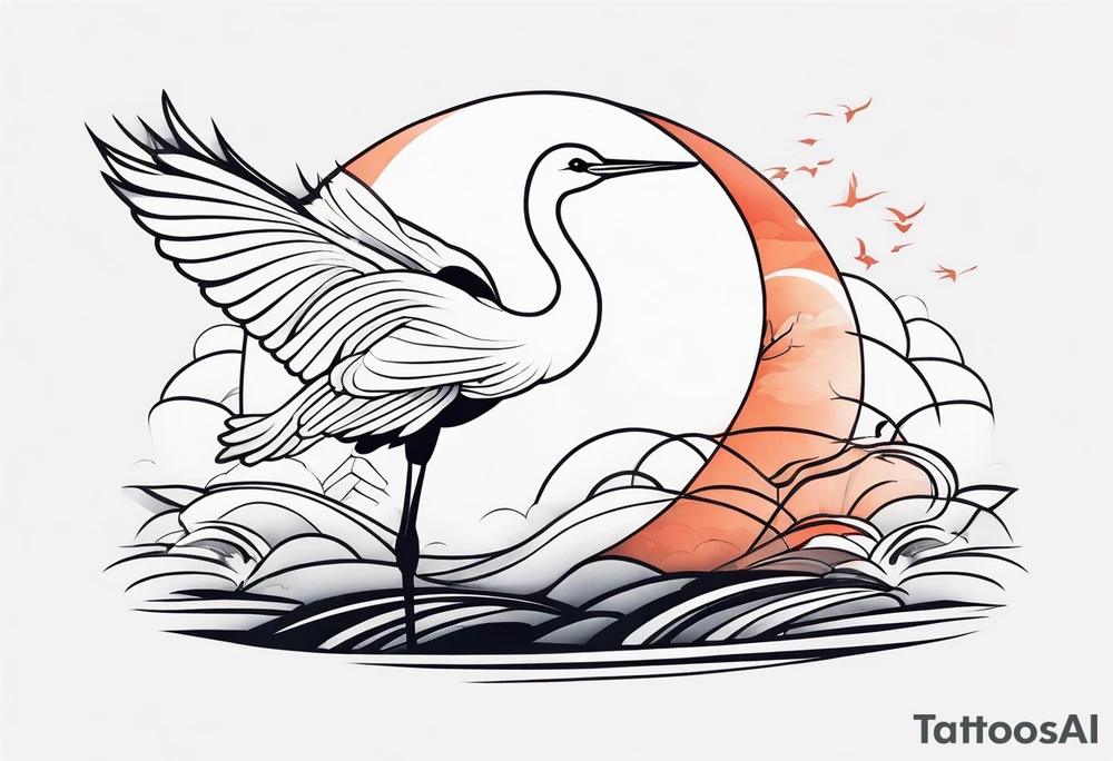 Japanese crane tattoo idea