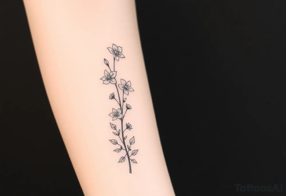 starting from a band mid forearm, narcissus flowers and holly flowers going up the arm tattoo idea