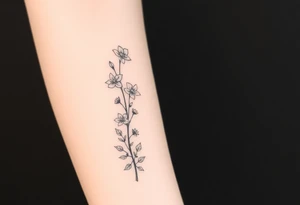 starting from a band mid forearm, narcissus flowers and holly flowers going up the arm tattoo idea