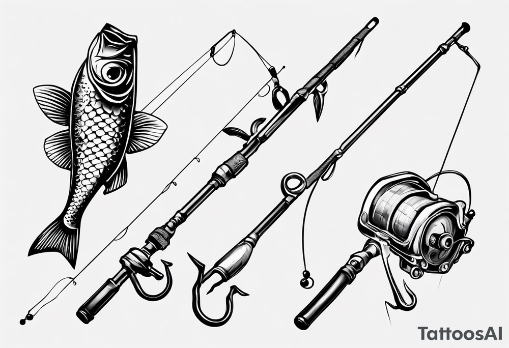 Fishing rod tattoo idea