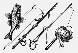 Fishing rod tattoo idea