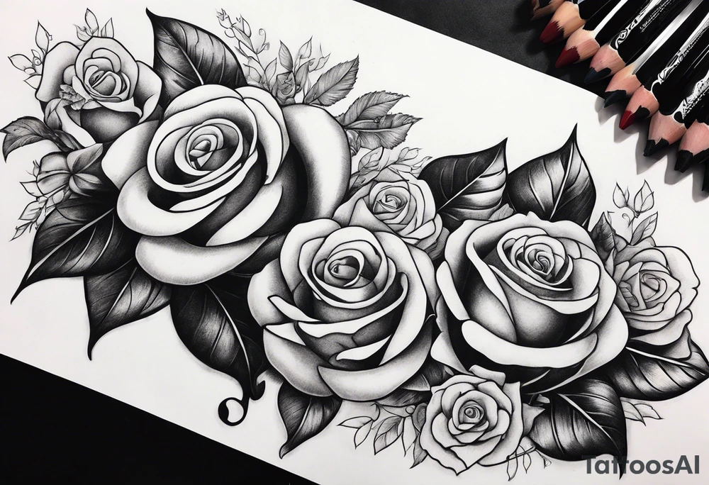 snake wrapped around my arm with one money flower and one rose flower tattoo idea