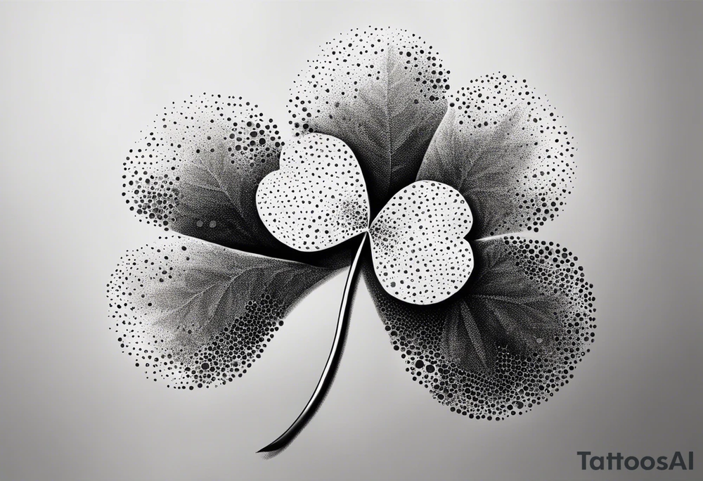 clover with leaf tattoo idea