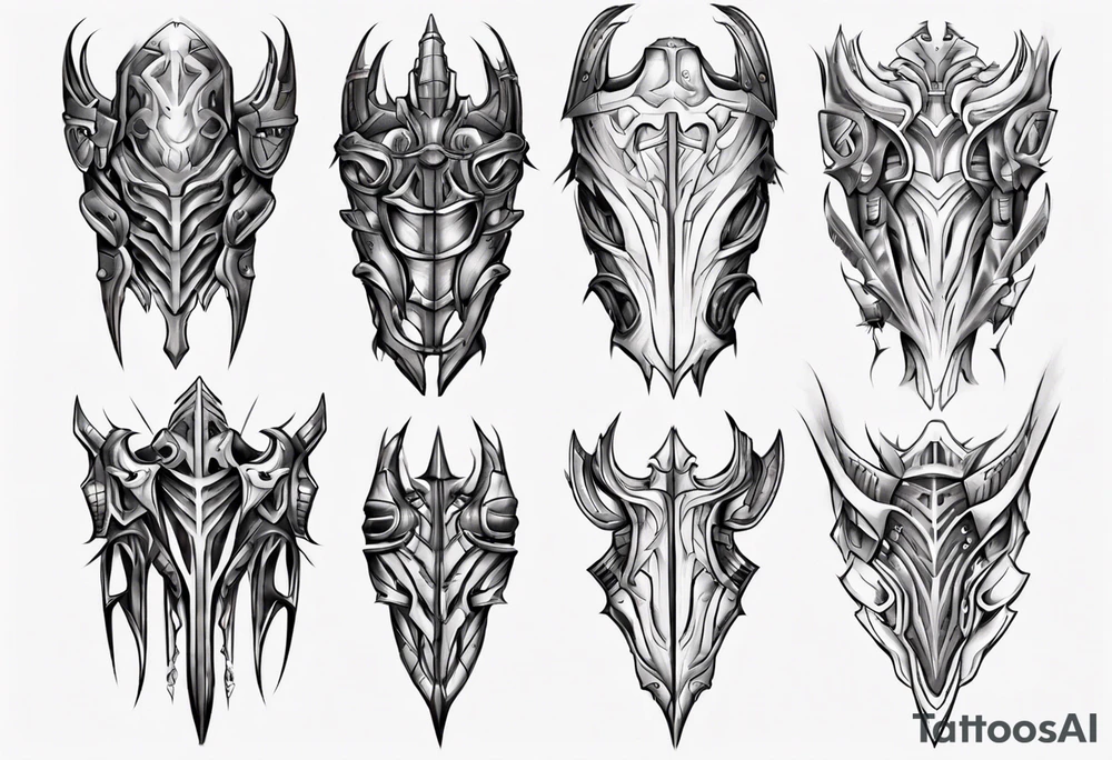 Upper leg armor tattoo idea