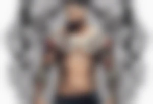 standing man with cross missing from his chest tattoo idea