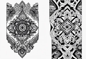 Elbow length black lace glove tattoo idea