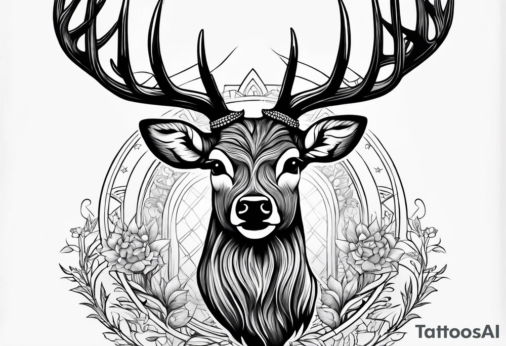 Mule deer antlers tattoo idea