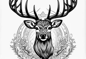 Mule deer antlers tattoo idea
