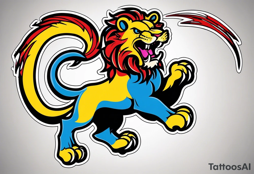 New school Scottish lion rampant with gadsden snake tattoo idea