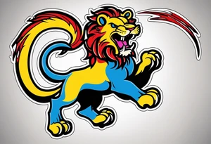 New school Scottish lion rampant with gadsden snake tattoo idea