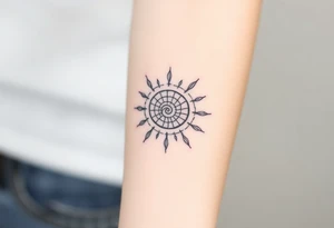 Fibonacci spiral shell sun tattoo idea