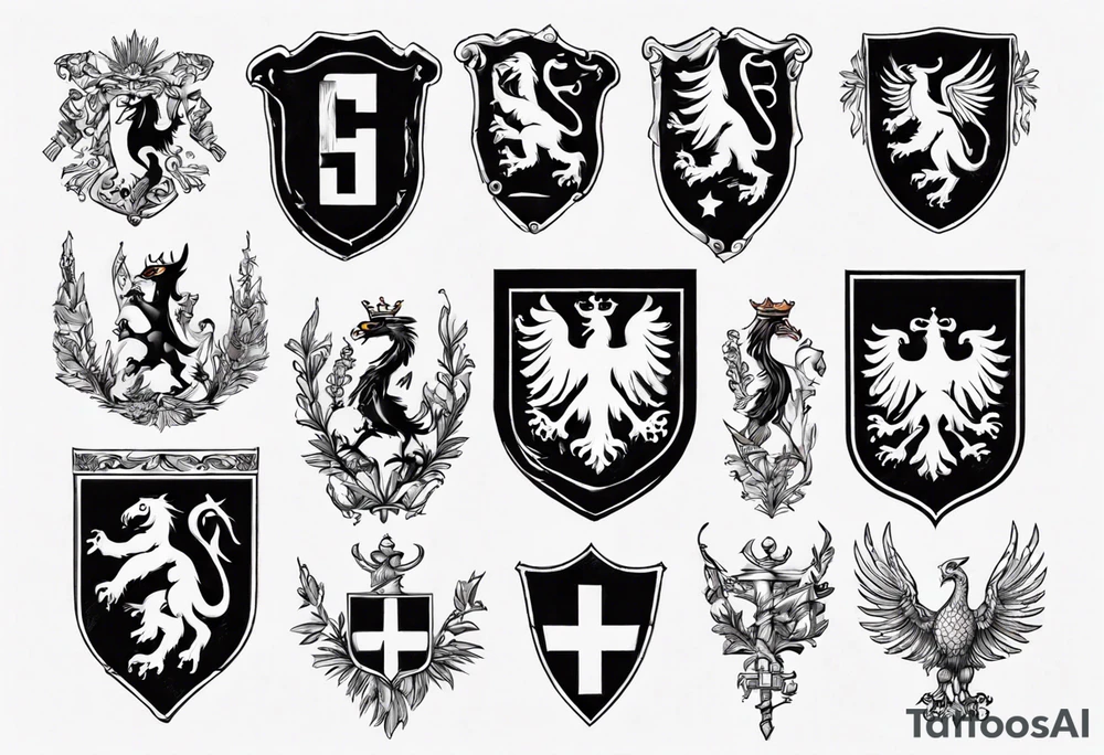 realistic slovenian coat of arms tattoo idea
