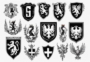 realistic slovenian coat of arms tattoo idea