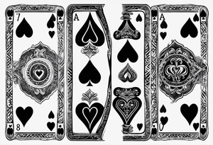 8 aces, overlapping in a row, first two faded/broken aces of hearts, like the one i favourited first, but with first two aces broken or worn tattoo idea