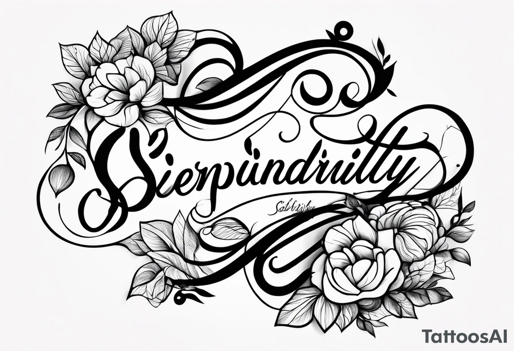 the word "serendipity" in cursive tattoo idea