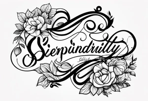 the word "serendipity" in cursive tattoo idea