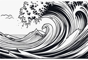 waves in a minimalist form tattoo idea
