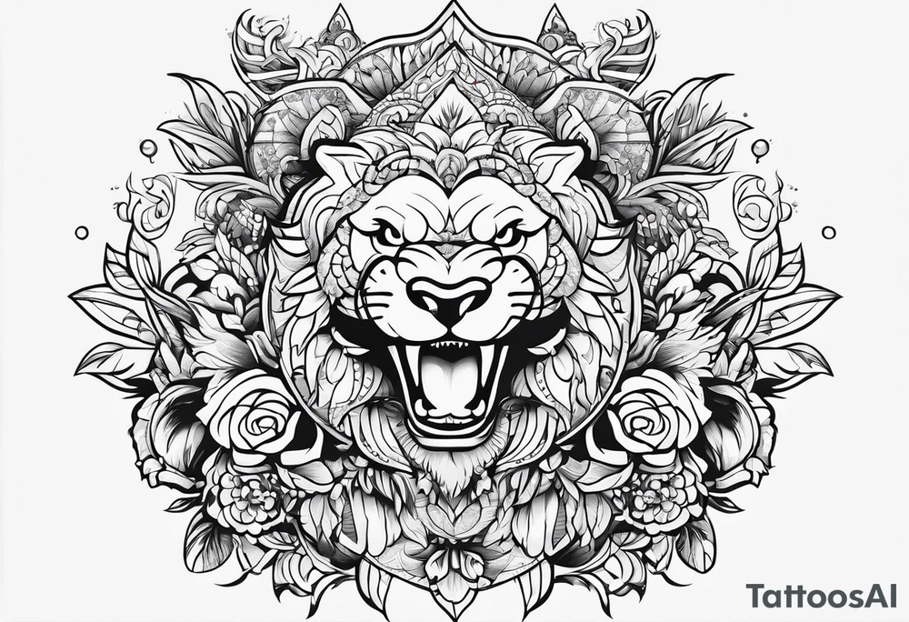 1 male powerbuff tattoo idea