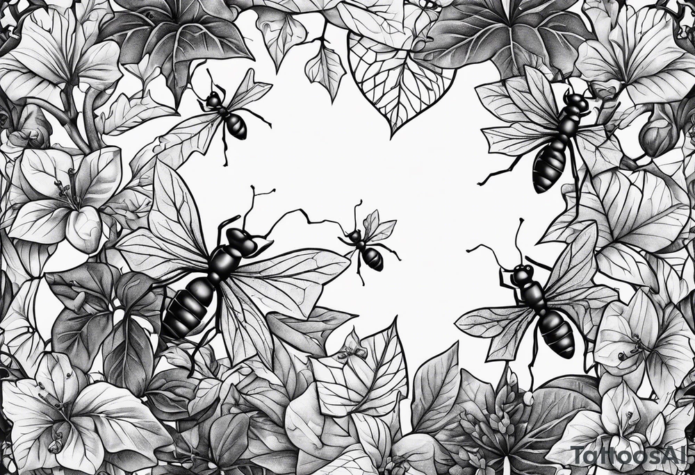 ivy, ants, tattoo idea