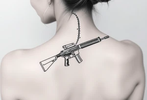 Machine gun spine tattoo idea