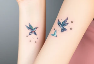 birds flying to the stars tattoo idea