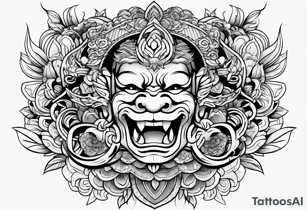 Vietnamese traditional inner bicep tattoo idea