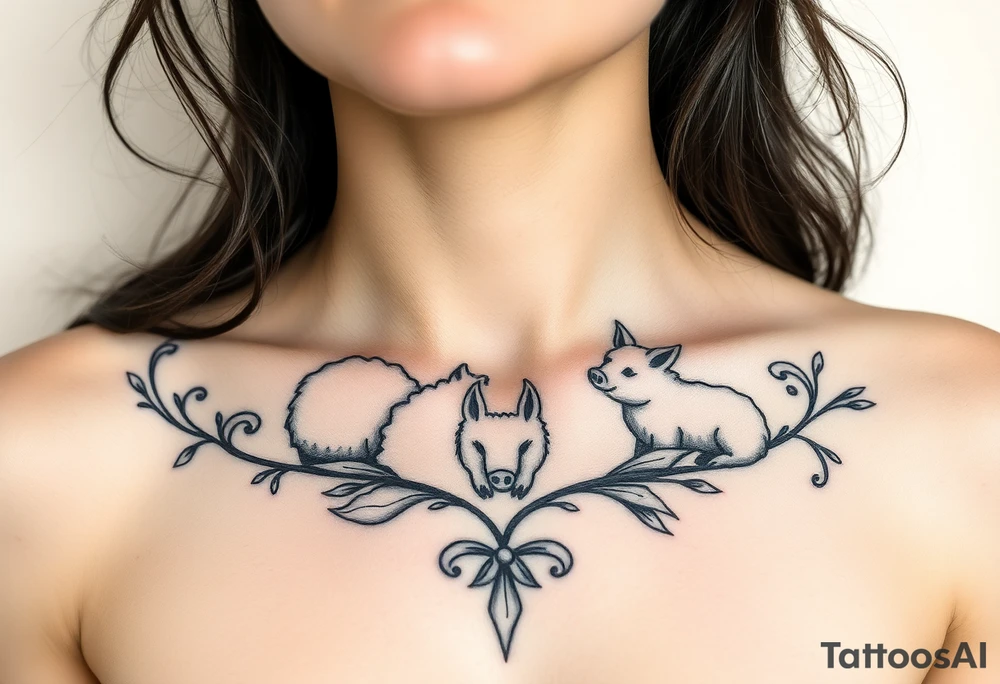 Big bad wolf kills and wears sheep nursery ryhme three little pigs and tattoo idea