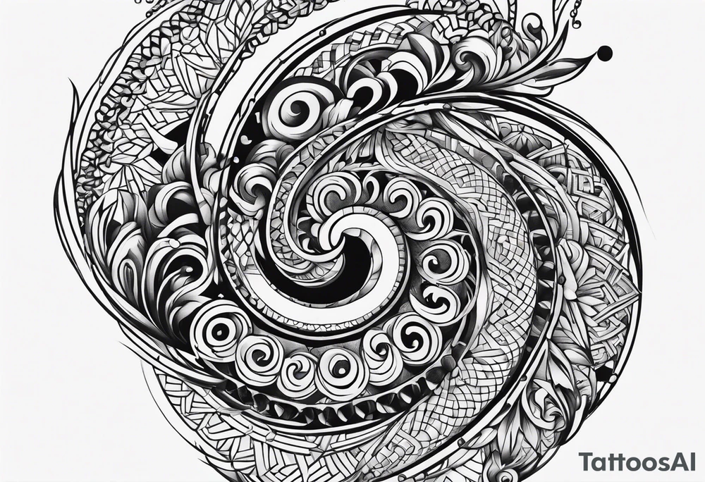 spiral chain tattoo idea