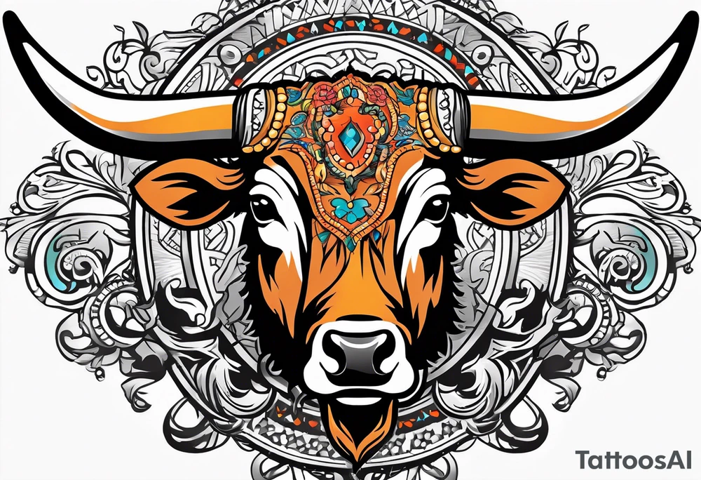 cybersigilism mean Longhorn with state of texas behind it 
With “512” on top of head tattoo idea