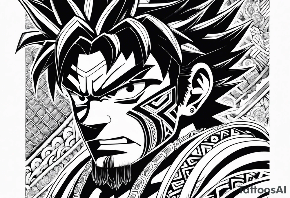 Luffy Gear 4, Maori tribal tattoo idea