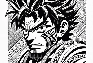 Luffy Gear 4, Maori tribal tattoo idea