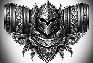 iron forearm armour tattoo idea