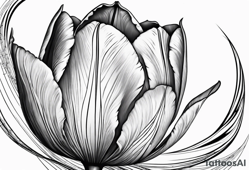 Tulip with music note tattoo idea