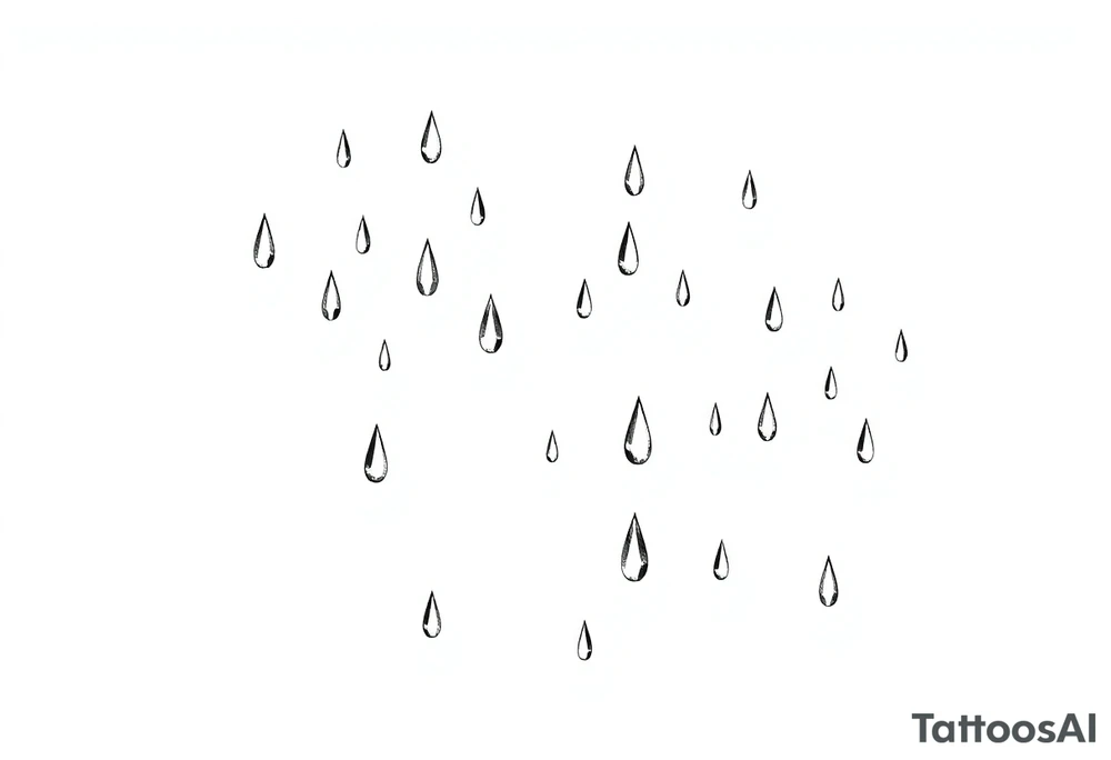 rain droplets white background tattoo idea