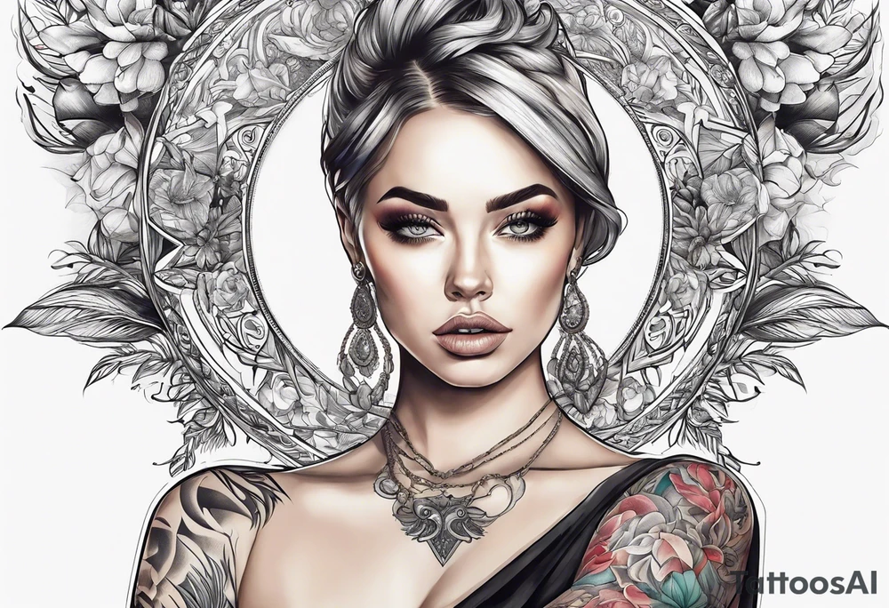 Дракон на фоне луны tattoo idea
