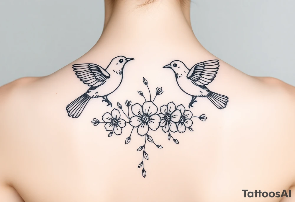 crows w flowers tattoo idea