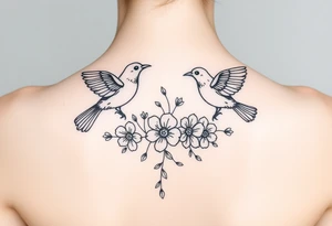 crows w flowers tattoo idea
