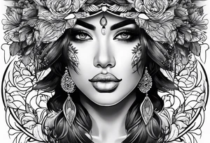 Koolie face portrait tattoo idea