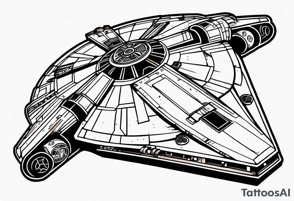 Millennium falcon, sailor jerry tattoo idea