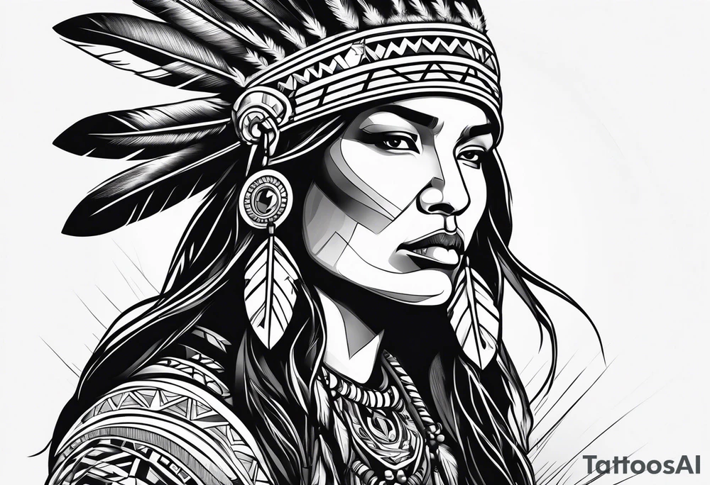 Fighting addiction native American serene prosperity tattoo idea