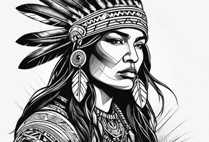 Fighting addiction native American serene prosperity tattoo idea