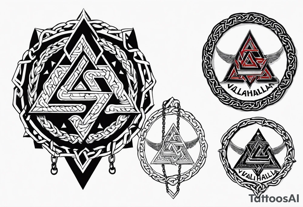 Valhalla round shield axe
Valknut barbed wire chains tattoo idea Valhalla round shield axe
Valknut barbed wire chains tattoo idea