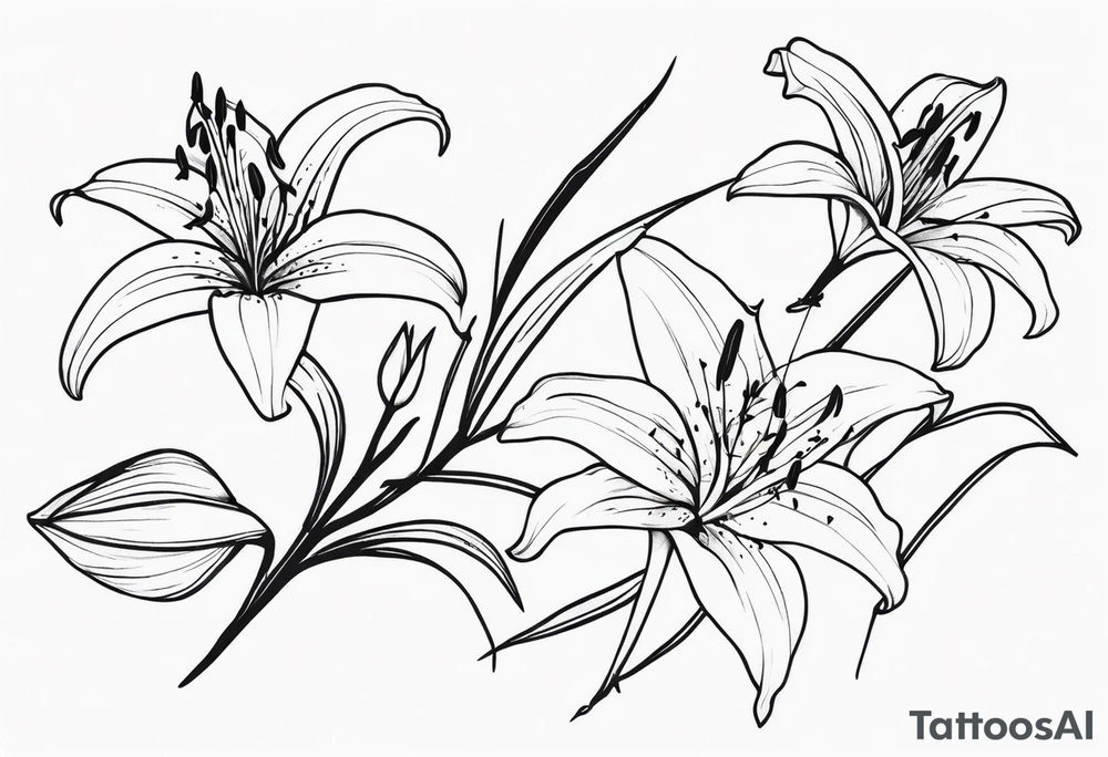 Lily with thorns, long tattoo idea