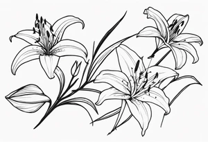 Lily with thorns, long tattoo idea