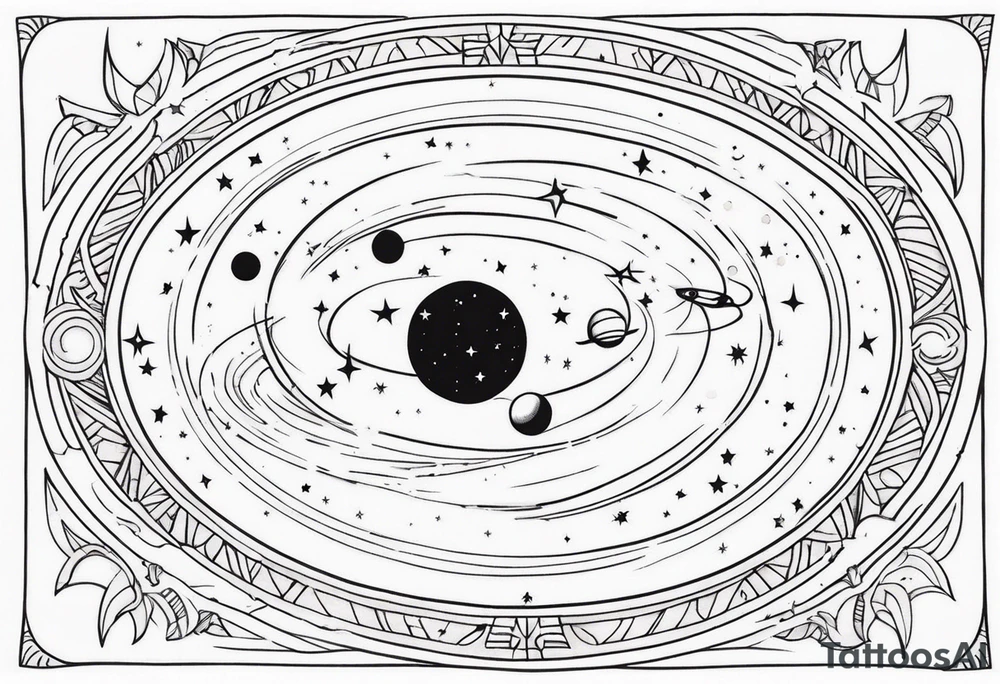 Celestial galaxy realistic tattoo idea