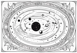 Celestial galaxy realistic tattoo idea