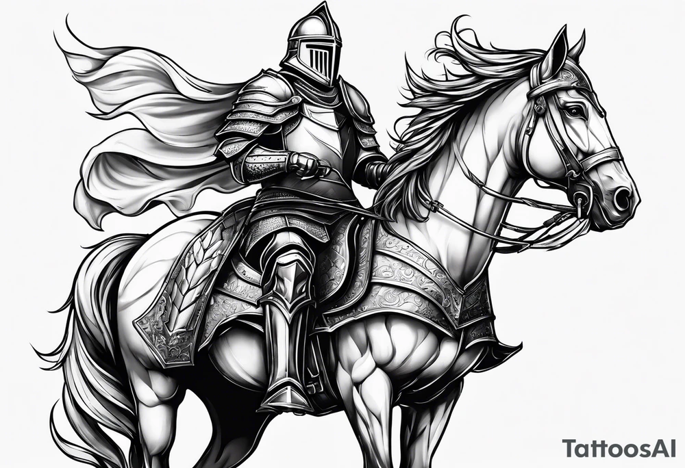 knight with heavy armor tattoo idea