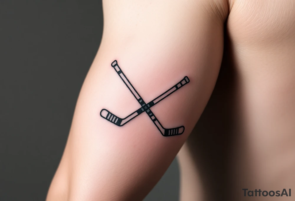Hockey sticks crossed tattoo idea
