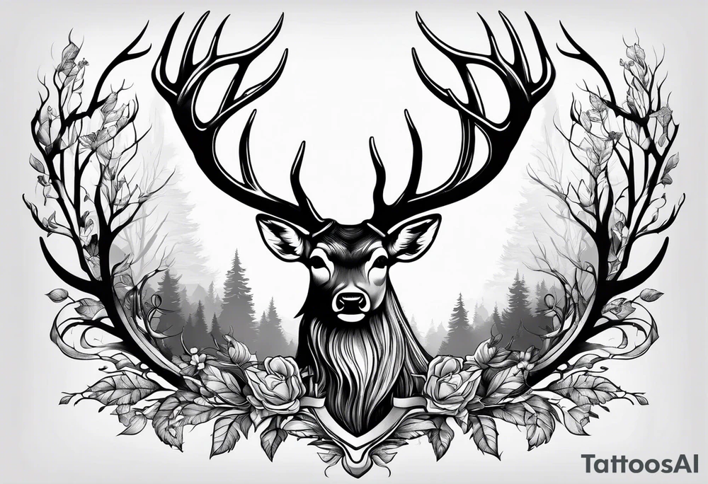 Deer antlers tattoo idea